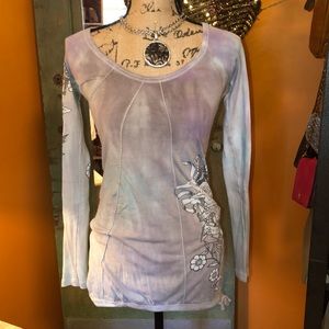 Awesome blue and purple tie dye long sleeve